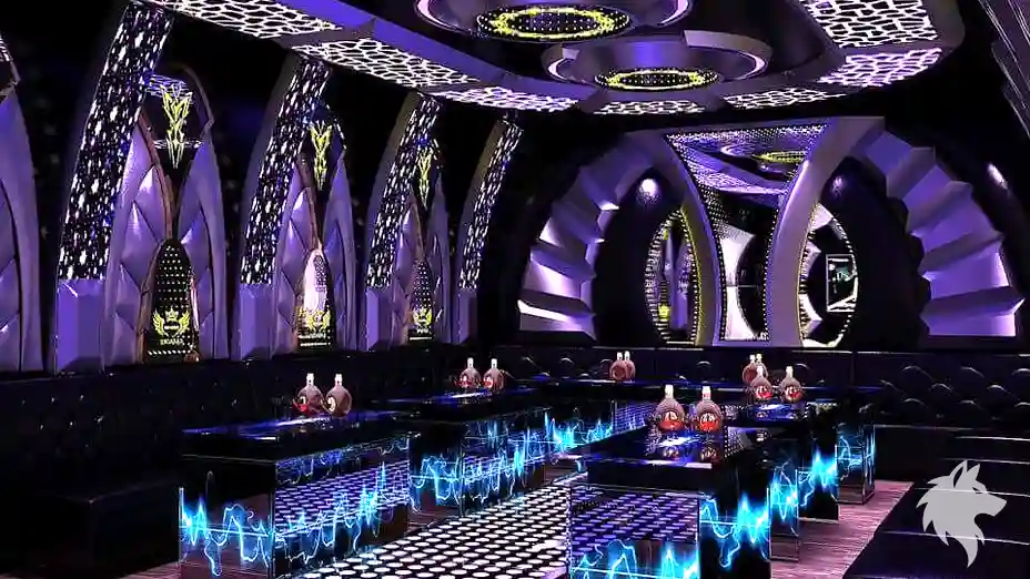 사이버펑크 느낌의 룸 내부