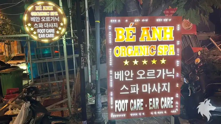 야간 스파 네온사인