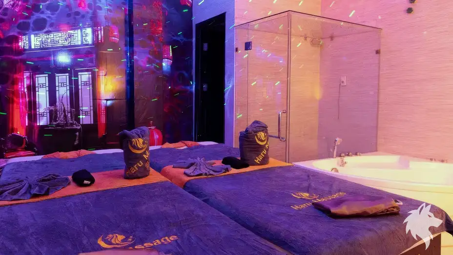 독특한 조명의 2인 마사지실